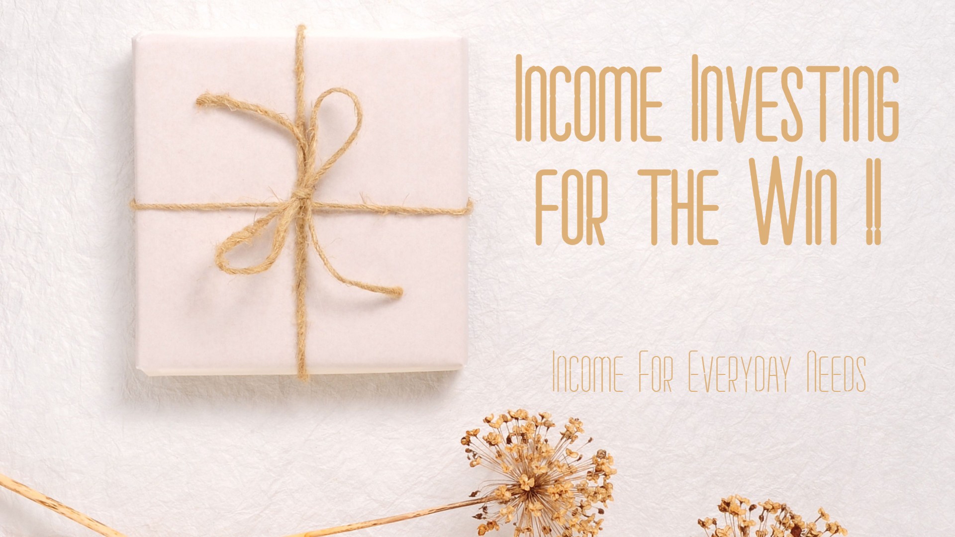 Income Investing for the Win!!